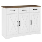 HOSTACK Kitchen Buffet Cabinet with Storage, Sideboard Coffee Bar, White