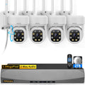 5MP PT Wireless Security Camera System 4Pcs Outdoor Cameras 2TB HDD