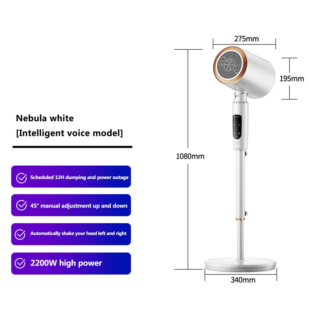 Household Vertical Heater, Heating and Cooling Heater Energy-Saving High-Power Large-Area Heating Circulation Fan 45° Manual Adjustment Up and Down, intelligent voice model,A