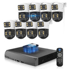 4K PoE Security Camera System Outdoor, Wired PTZ Video Surveillance Systems