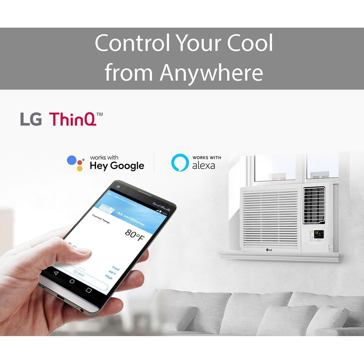 LG 18,000 BTU Window AC with Heat, WiFi & Remote, Voice Control, 230V