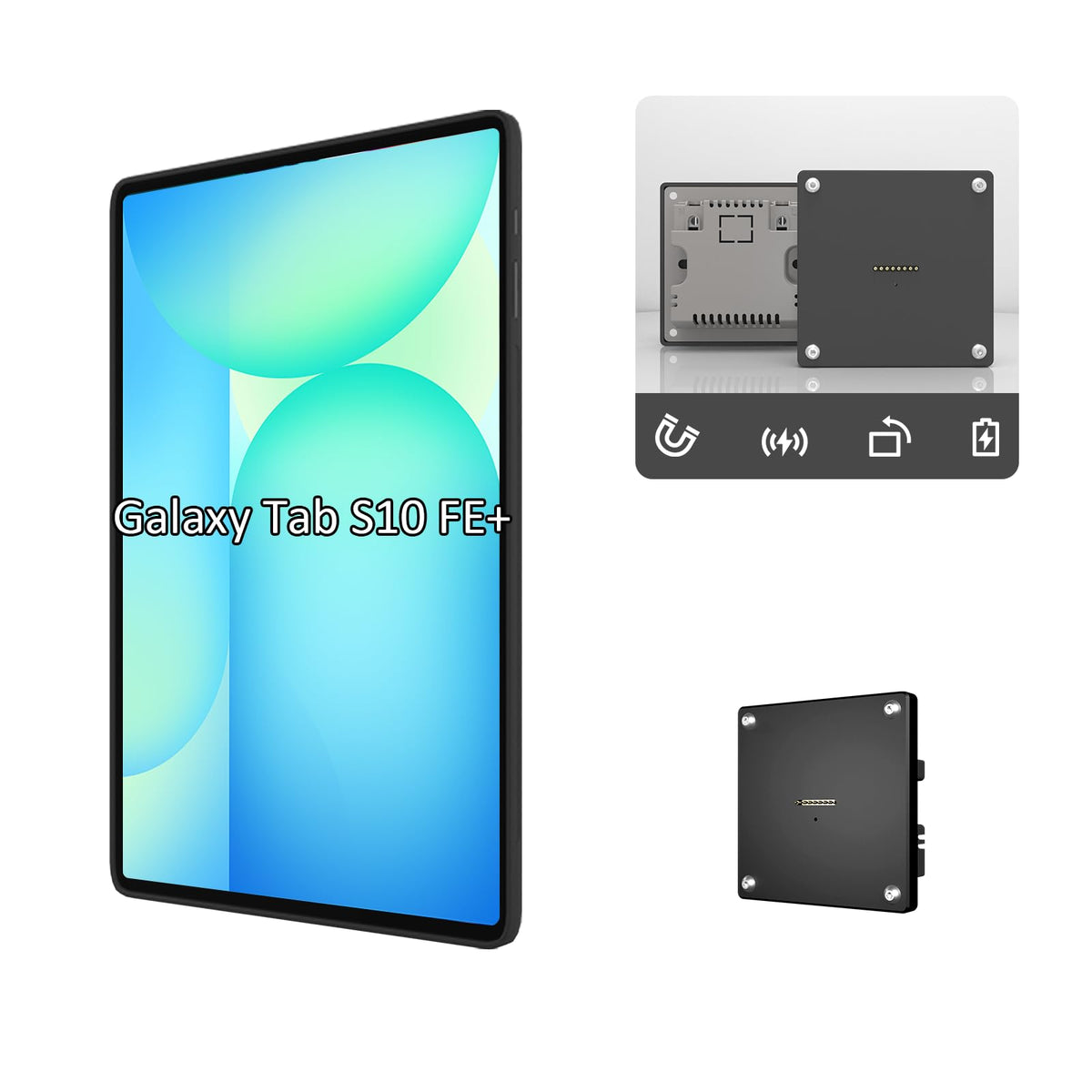 Wall Mount Charging Kit for Samsung Galaxy Tab S9 & S9 FE (10.9-inch) &S10 FE – Magnetic Tablet Wall Mount with 15W Fast Charging, Custom Protective Case, Smart Home Hub Ready, AC Powered