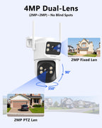 All-in-One Outdoor Wireless Security Camera System 4MP PTZ WiFi