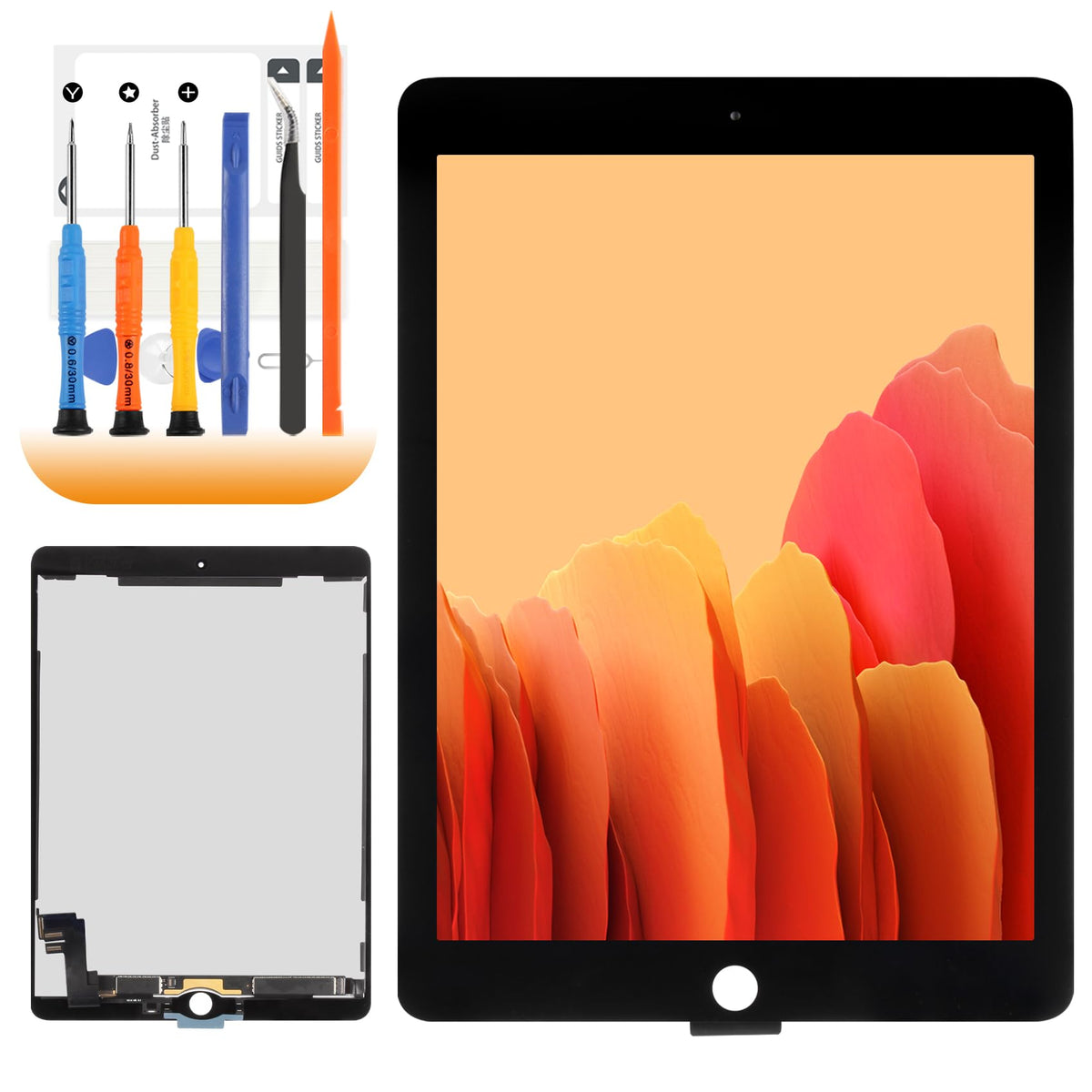 Original for iPad Air 2 Screen Replacement for iPad Air 2 LCD A1566 A1567 LCD Digiitzer Touch Screen Assembly Repair Parts (Black)