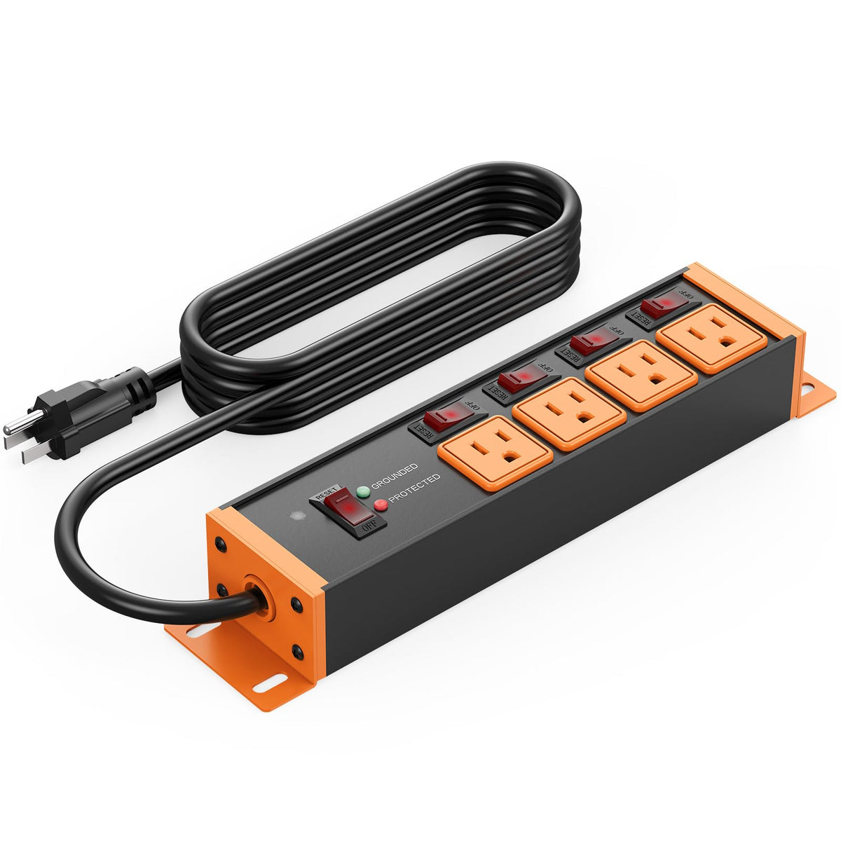 CCCEI 12 Gauge Heavy Duty Surge Protector, Black, 6FT, 4