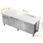 WWK 70" x 21" Stainless Steel Cabinet with 304 Stainless Steel Tabletop