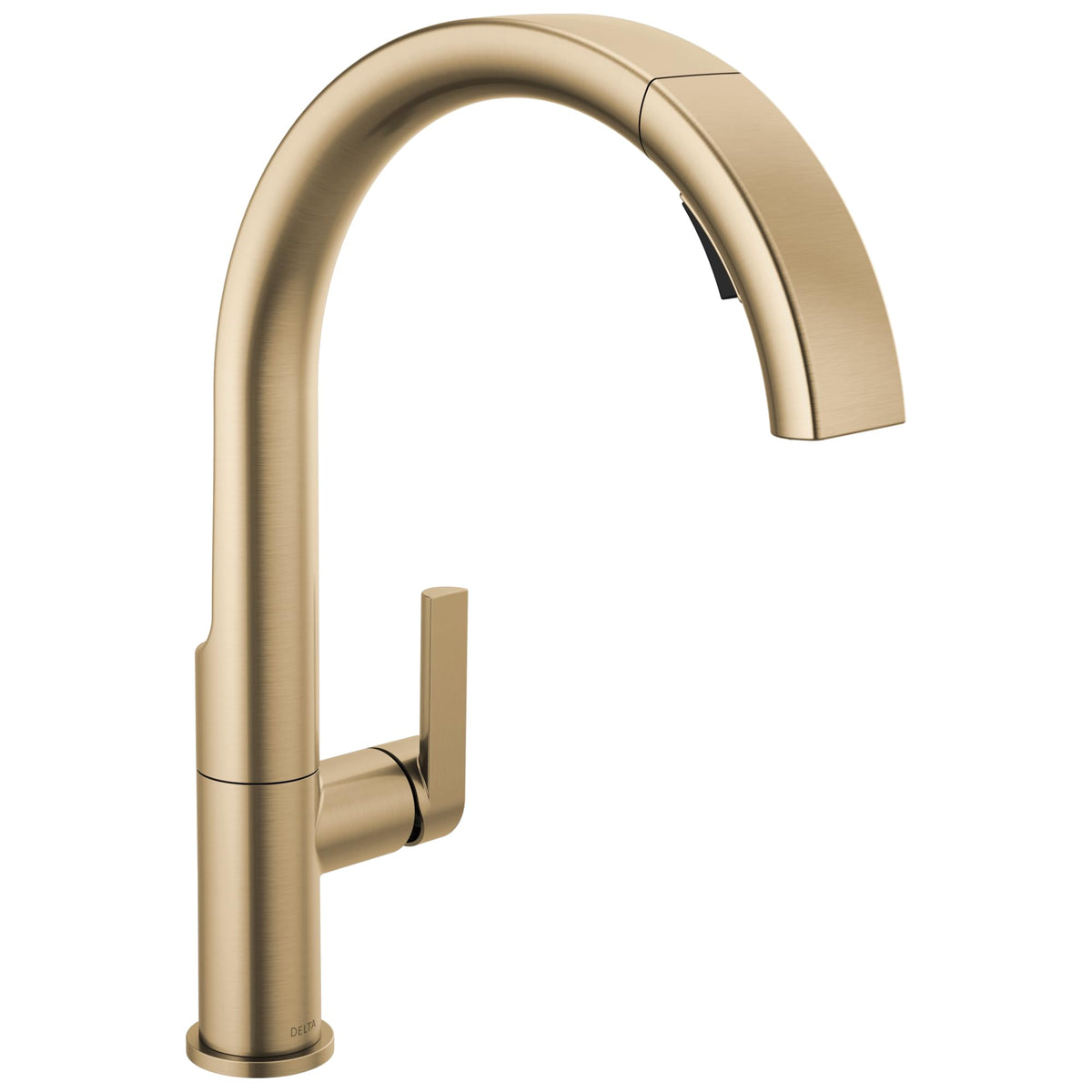 Delta Keele Matte Black Kitchen Faucet with Pull Down Sprayer, Modern Single Hole Kitchen Sink Faucet, Single Handle, Matte Black 19824LF-BL