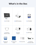 ANNKE 5MP Wireless Security Camera System, 12" Monitor, 4 Cameras, 1TB HDD
