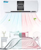 Wall-Mounted Remote Air Conditioner with Timer, Electric Cooling and Heating Machine, 1800W Power, Cooler & Heater for Living Room, Bathroom