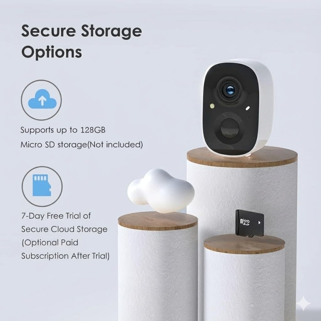 GMK 4 Pack Solar Camera System, Security Cameras Wireless Outdoor, 2K Video