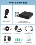 4CH Wired Security Camera System, AIWIXEN DVR with 512GB HDD, 4X 1080P Cam
