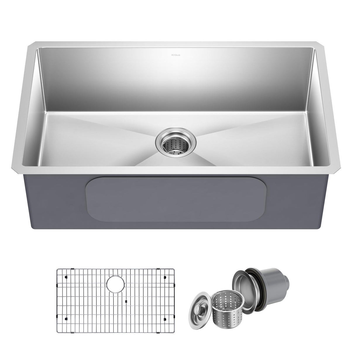 KRAUS Stainless Steel 32 in 16 Gauge Undermount Kitchen Sink KHU100-32