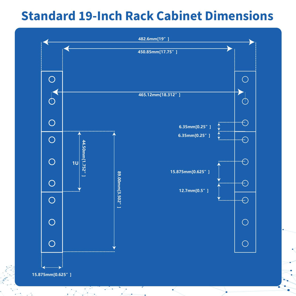 1U Horizontal PDU 19" Rack Mount Power Strip