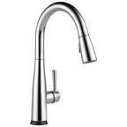 Delta Essa Matte Black Touch Kitchen Faucet with Pull Down Sprayer, Modern Single Hole Touch On Kitchen Sink Faucet, Single Handle, Matte Black 9113T-BL-DST