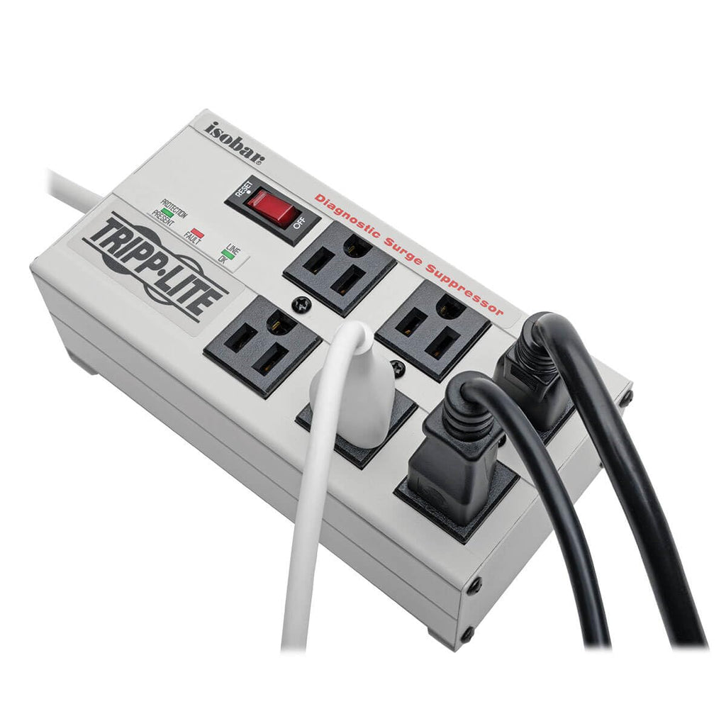 Tripp Lite Isobar 6 Outlet Surge Protector Power Strip, 6ft Cord Right Angle Plug, LIFETIME WARRANTY & $50K INSURANCE (ISOBAR6)