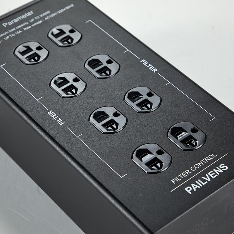 AC Power Filter 8 Ways HiFi Power Conditioner with LED Display, G20 Black