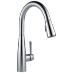 Delta Essa Matte Black Touch Kitchen Faucet with Pull Down Sprayer, Modern Single Hole Touch On Kitchen Sink Faucet, Single Handle, Matte Black 9113T-BL-DST