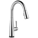 Delta Essa Matte Black Touch Kitchen Faucet with Pull Down Sprayer, Modern Single Hole Touch On Kitchen Sink Faucet, Single Handle, Matte Black 9113T-BL-DST