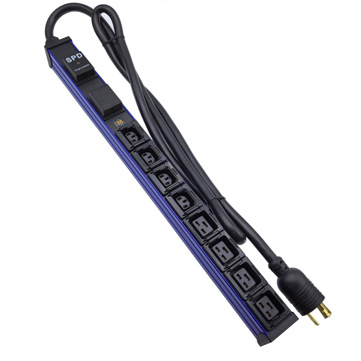 30 amp Metered PDU, 8 Outlets (8 C13) Aluminum Alloy Shell, 120-240V, L6-30P Adapter, 7.2kW, 6 ft. Cord, Anti Electric Shock Module and Voltage Current Display Meter，21X1.75X1.75IN.