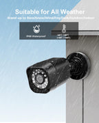 4CH Wired Security Camera System, AIWIXEN DVR with 512GB HDD, 4X 1080P Cam