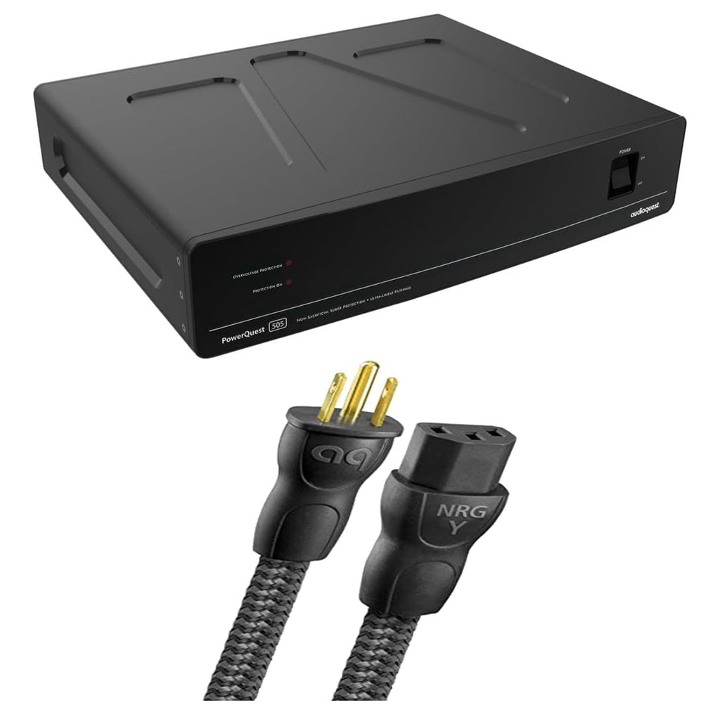 AudioQuest PQ505NA PowerQuest 505 12 Outlet Surge Protector with an AudioQuest NRGY3US01 1.0M Low-Noise AC Power Cable (2023)