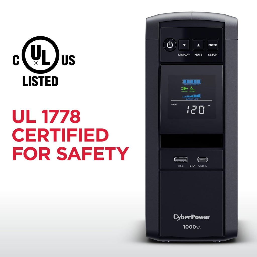 CyberPower CP1000PFCLCD PFC Sinewave UPS Battery Backup and Surge Protector