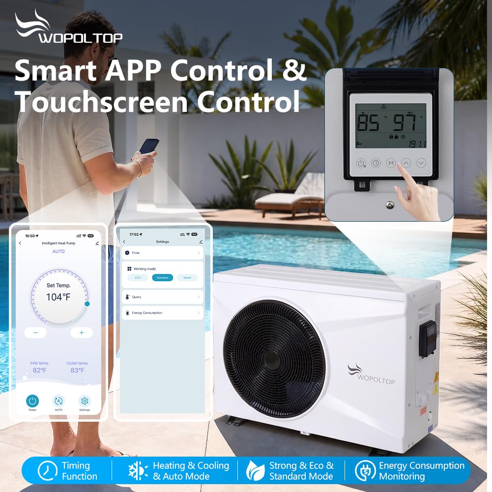 Pool Heat Pump for Above Ground and In-ground Pools, 14000 Gal