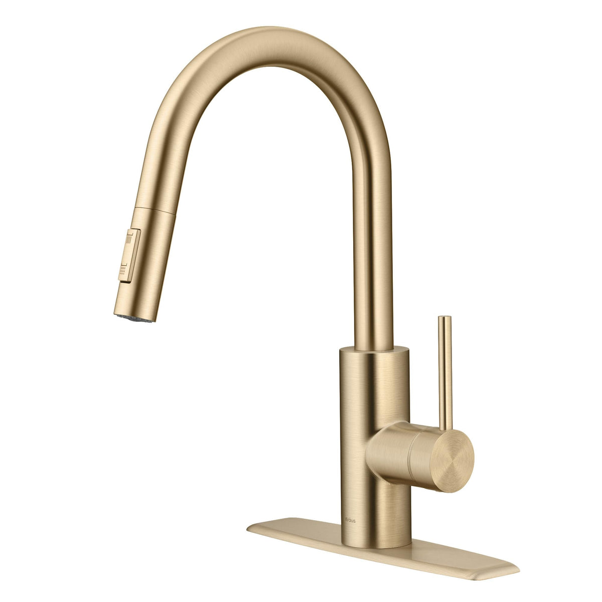 KRAUS Spot Free Brushed Brass Pull Down Kitchen Faucet KPF-2620BB