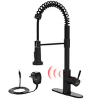 GIMILI Matte Black Touchless Kitchen Faucet with Spring Pull Down Sprayer