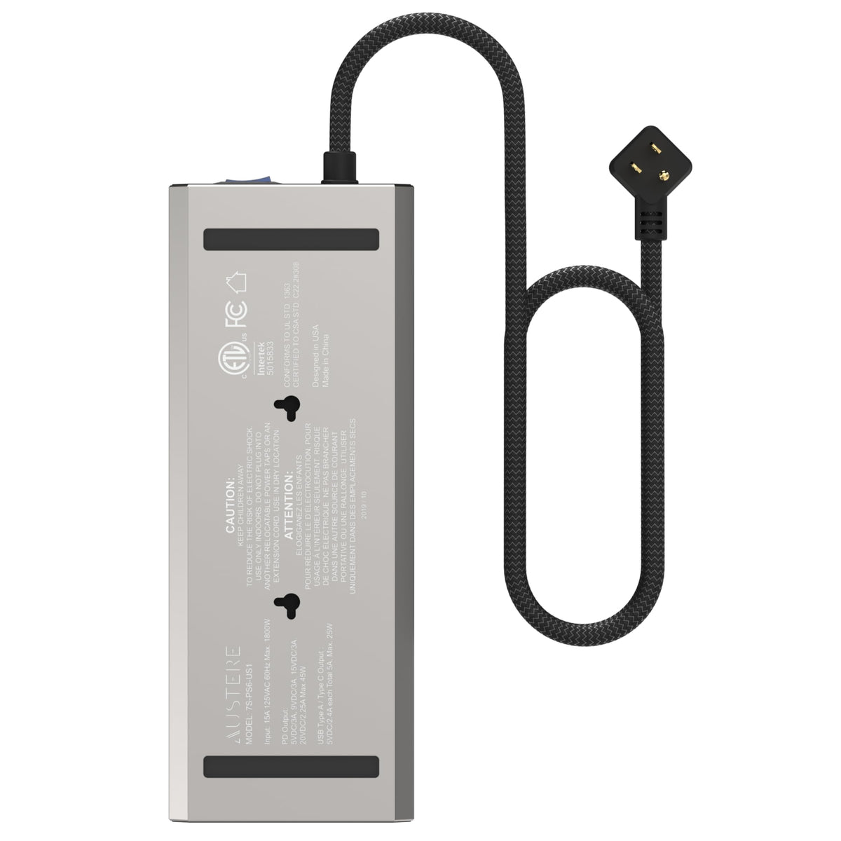 VII Series, 6 Outlet Surge Protector Power Strip 4000 Joules, USB-C