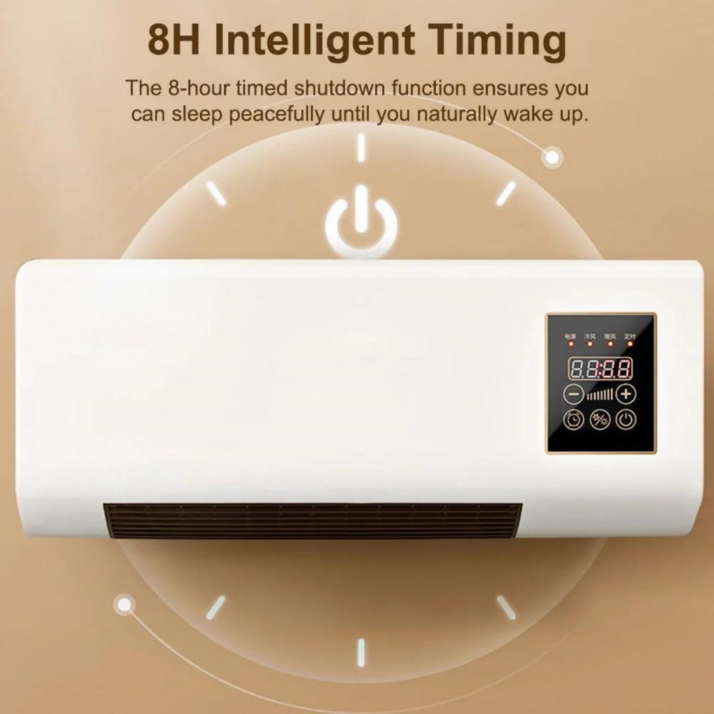 Wall Mounted 2 in 1 Heater & Cooler, Space Heater with Cold Wind, Remote Control Timer, Dual Use Wall & Desktop Mini Air Conditioner No Outdoor Unit for Bedroom Bathroom Office
