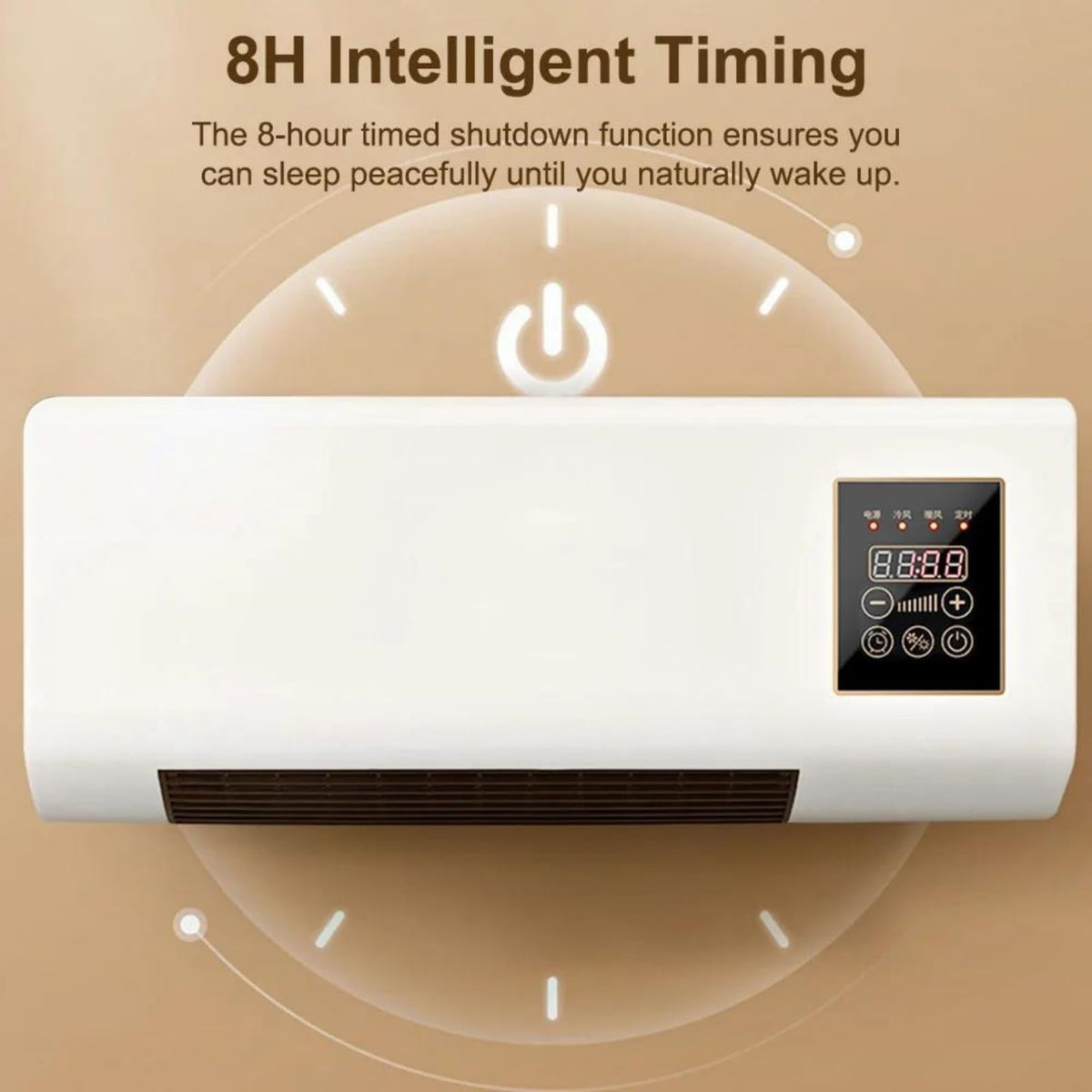 Wall Mounted 2 in 1 Heater & Cooler, Space Heater with Cold Wind, Remote Control Timer, Dual Use Wall & Desktop Mini Air Conditioner No Outdoor Unit for Bedroom Bathroom Office