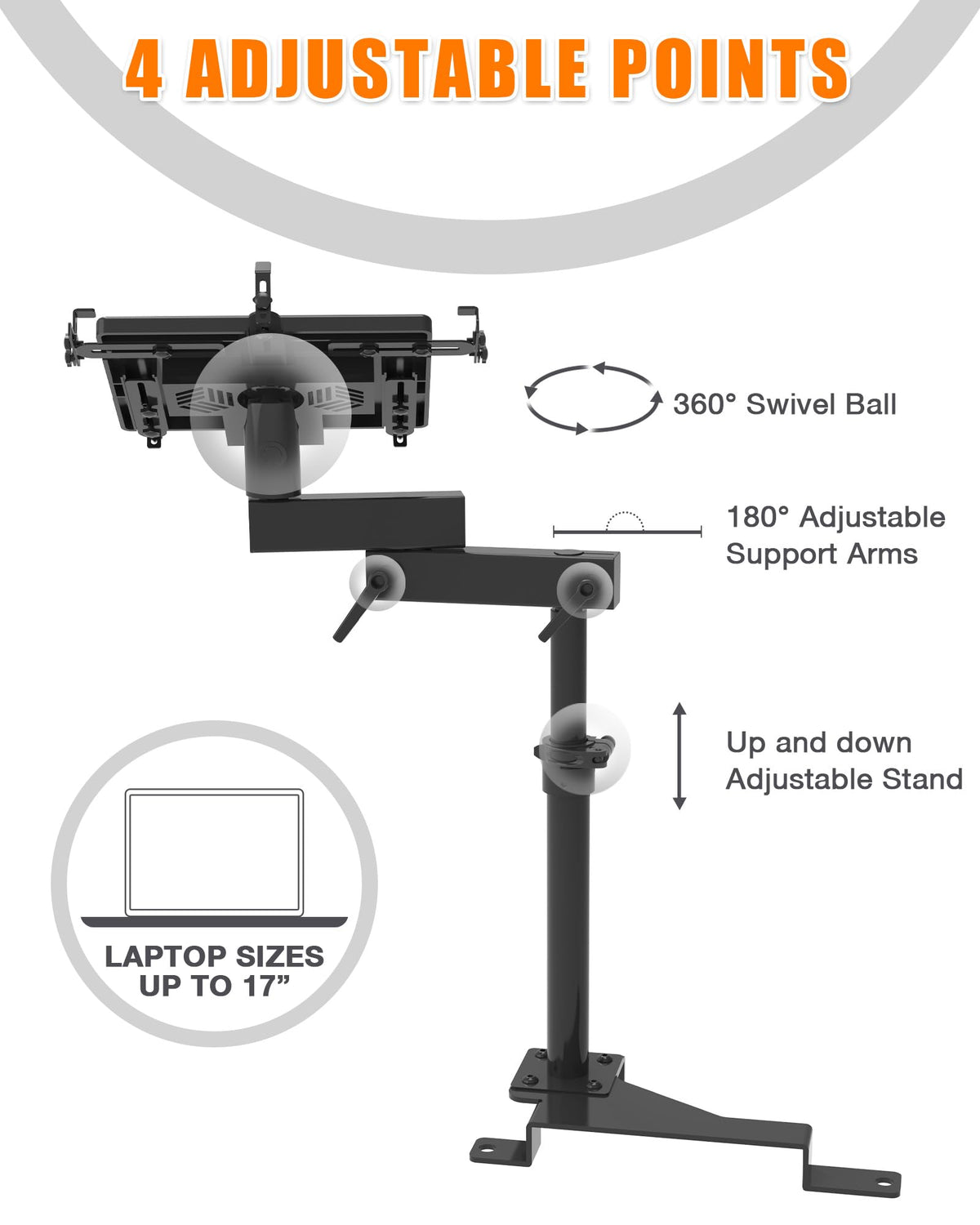 No-Drill Truck Laptop Mount Fit for Ford F150 & Super Duty Trucks