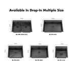 33 Inch Black Drop in Double Bowls Kitchen Sink