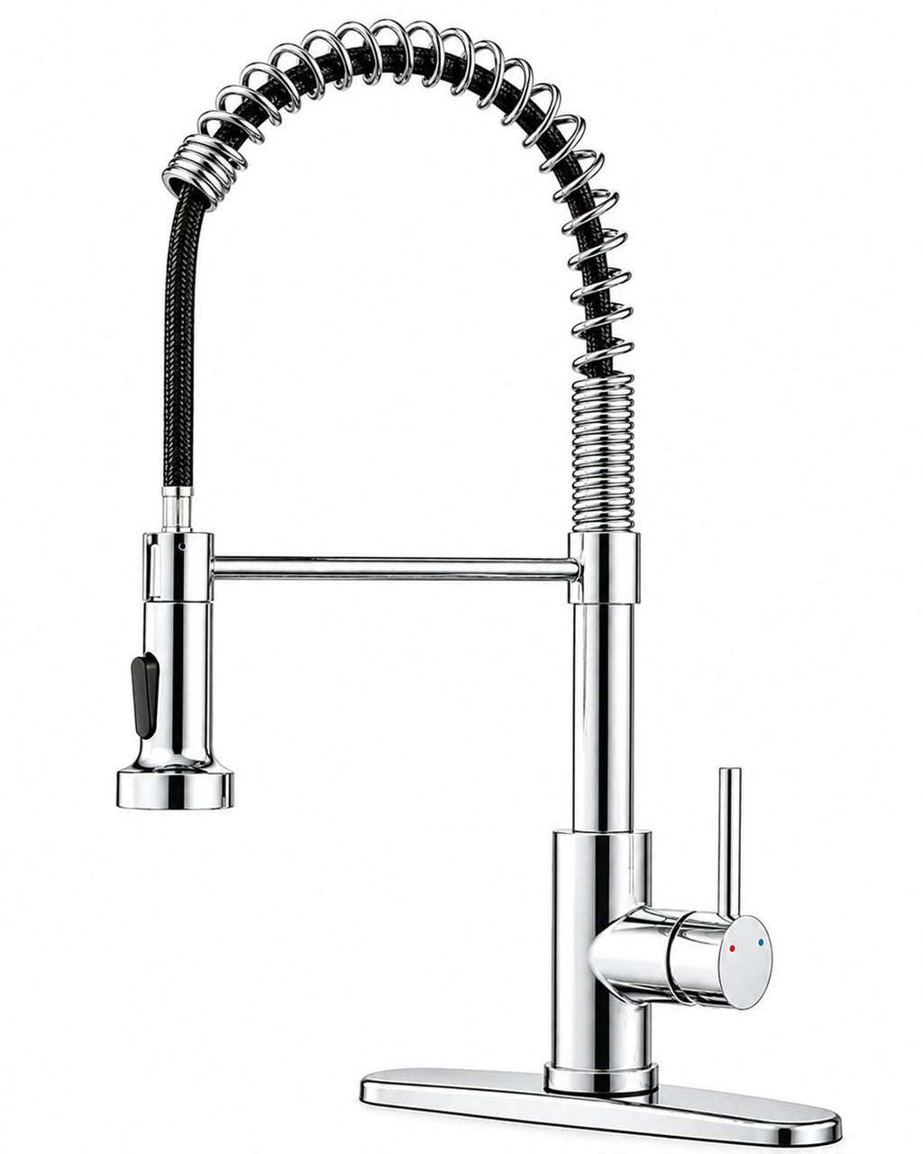 OWOFAN Touchless Pull Down Kitchen Faucet LED Light Brushed Nickel