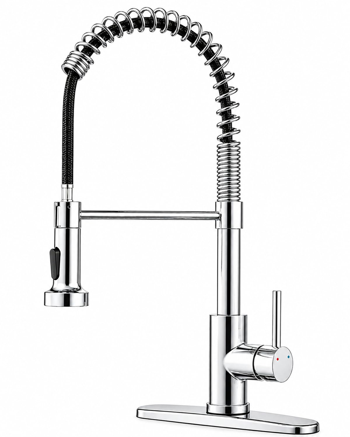 OWOFAN Touchless Pull Down Kitchen Faucet LED Light Brushed Nickel