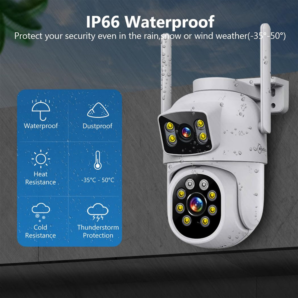MOVOLS Wireless Security Camera System 5G/2.4G WiFi 8pcs 4MP+4MP Dual Lens Camera System,2K HD PTZ Dome Cameras System with Color Night Version, Motion Detection,2TB HDD, 16CH