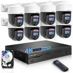 4K Wired Security Camera System, CCTV PTZ Surveillance System