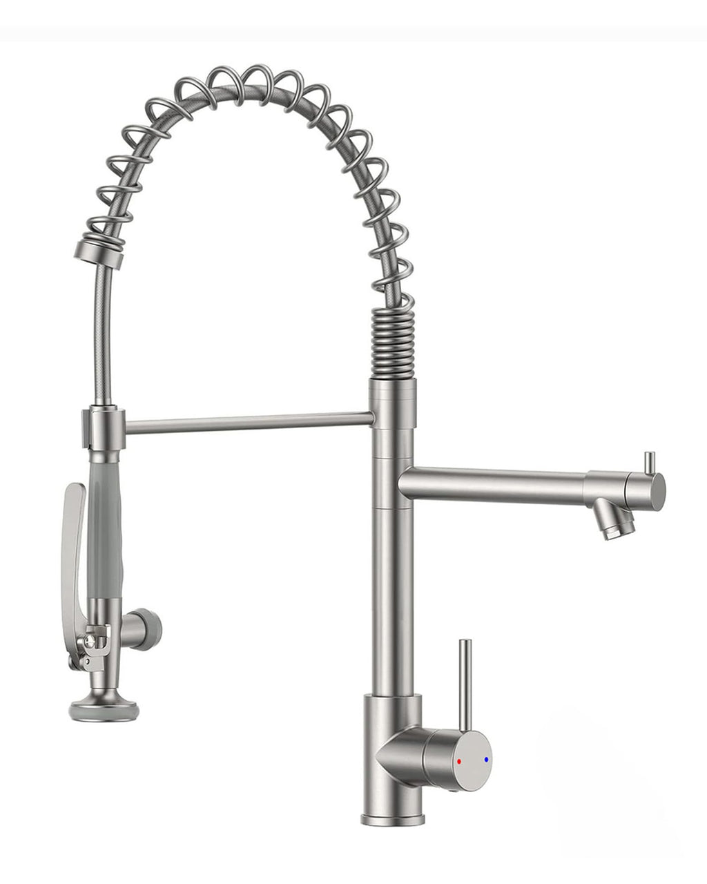 Fapully Black Kitchen Faucet with Pull Down Sprayer,Commercial LED Kitchen Faucet,Single Handle Single Hole Kitchen Sink Faucets