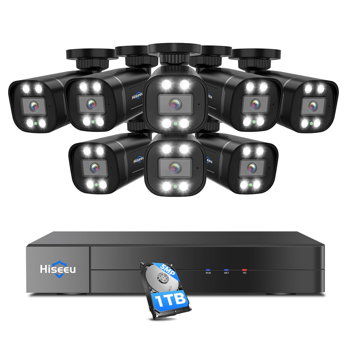 Hiseeu 4K Wired Security Camera System with 4PCS 8MP Cameras