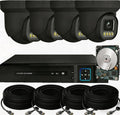 PoE Security Camera System Surveillance NVR Kits, 4pcs Cameras with Person/Pet/Vehicle Detection for 24-7 Recording（500GB HDD Inside）