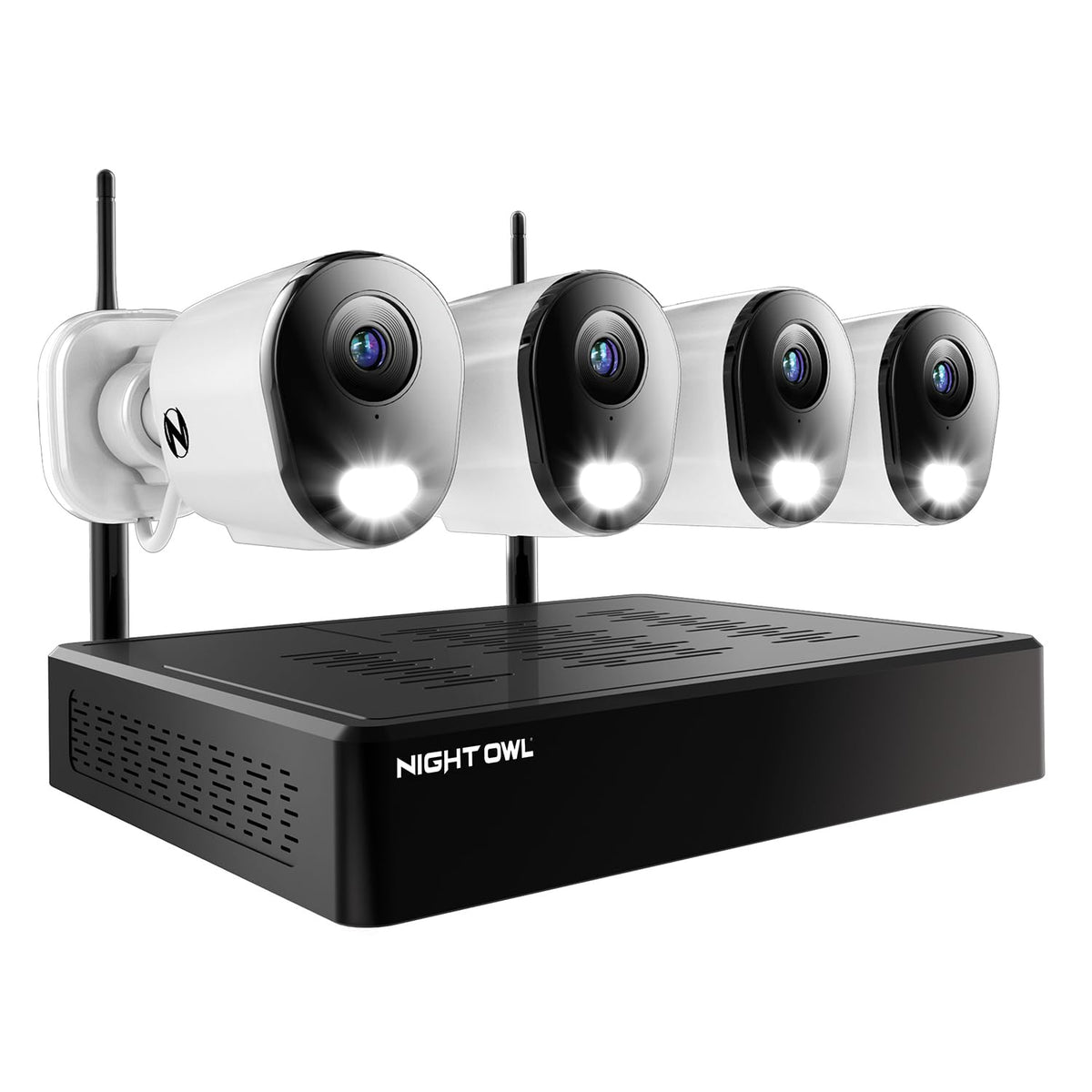 Night Owl 10-Ch Wireless Bluetooth System, 4 2K Cams, 1TB HDD, 2-Way Audio