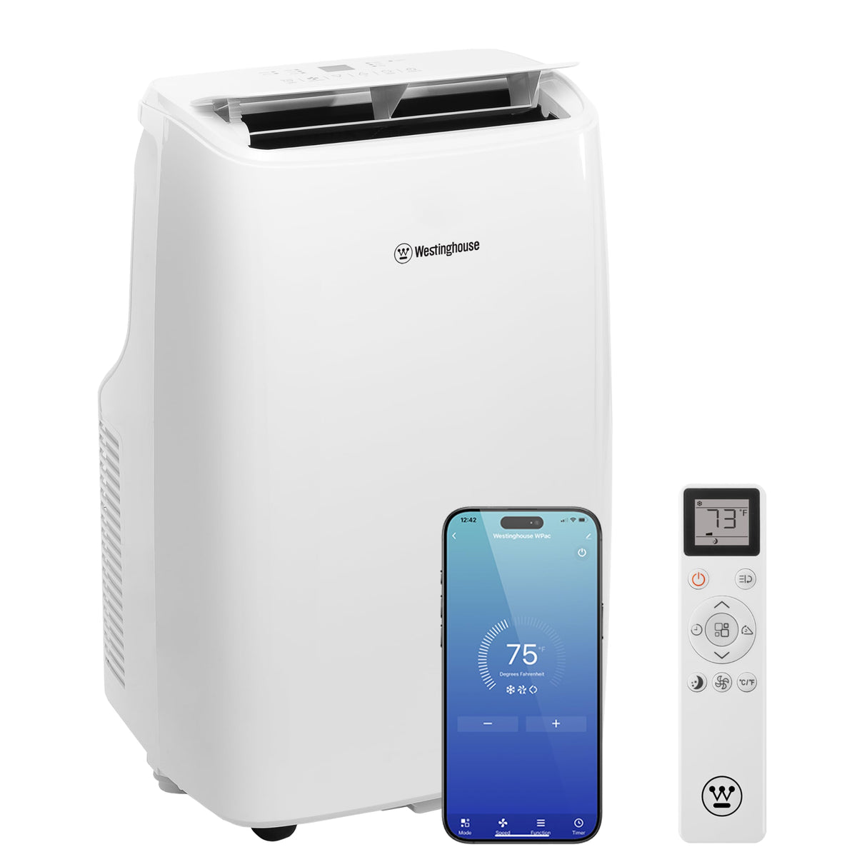 Westinghouse 14,000 BTU Air Conditioner with Heat Mode, Cools 700 sq. ft., WiFi Enabled, Remote Controlled, Dehumidifier, 3-Speed Fan, Programmable Timer, Window Kit