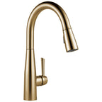 Delta Essa Matte Black Touch Kitchen Faucet with Pull Down Sprayer, Modern Single Hole Touch On Kitchen Sink Faucet, Single Handle, Matte Black 9113T-BL-DST