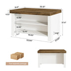 Tribesigns 55" Kitchen Island with Storage & Seating (Rustic Brown & White)
