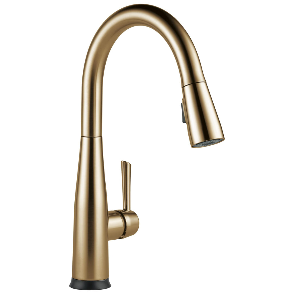 Delta Essa Matte Black Touch Kitchen Faucet with Pull Down Sprayer, Modern Single Hole Touch On Kitchen Sink Faucet, Single Handle, Matte Black 9113T-BL-DST