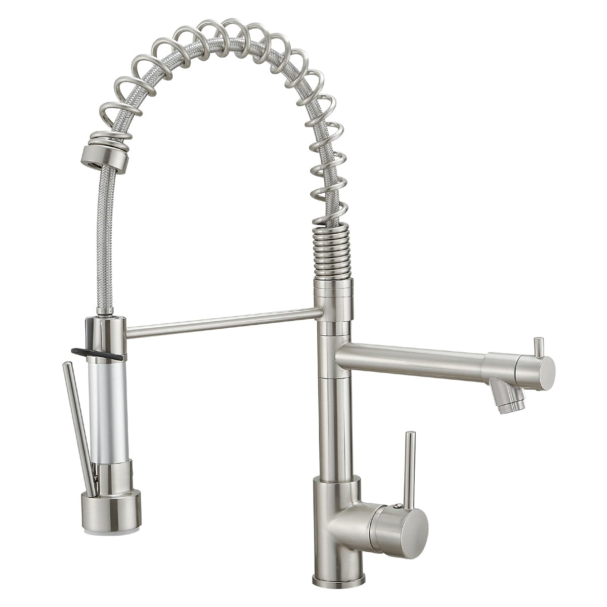 AIMADI Kitchen Faucet with Pull Down Sprayer,Matte Black Spring