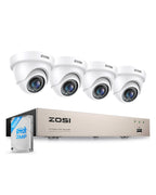ZOSI 3K Lite 8CH Home Security Camera System, 4X 2MP Wired Cam, 500GB HDD