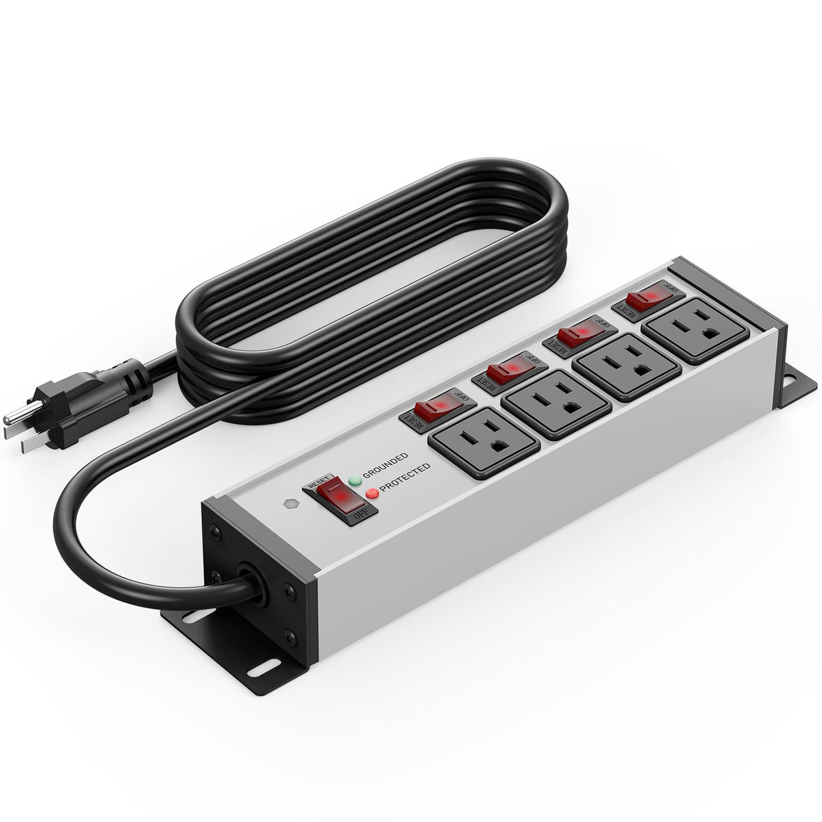 CCCEI 12 Gauge Heavy Duty Surge Protector, Black, 6FT, 4