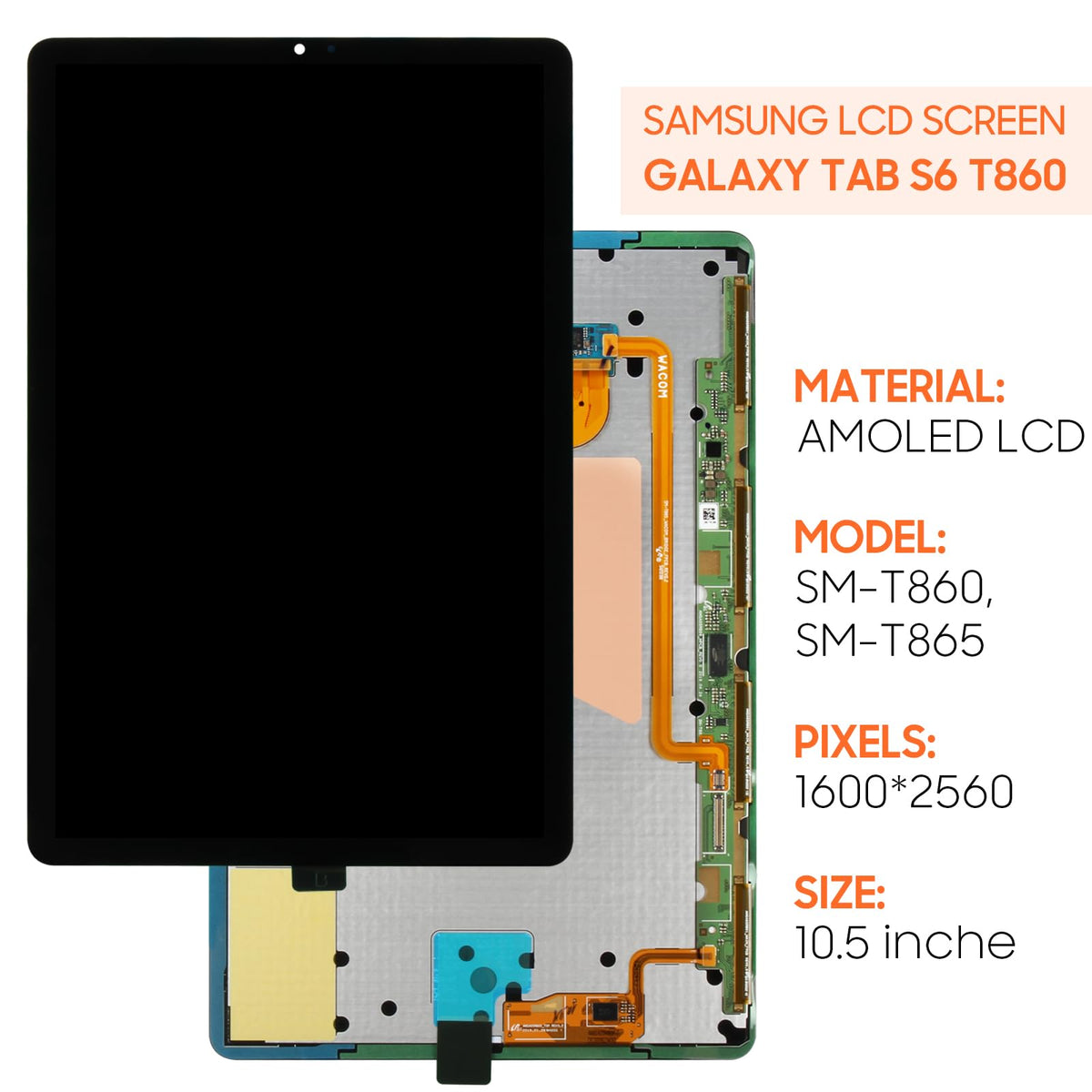 Screen Replacement for Samsung Galaxy Tab S6 T860 T865 LCD Display Touch Screen Digitizer Full Assembly,with Tools